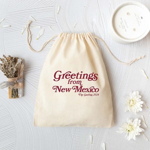 Greetings from New Mexico - Albuquerque Wedding Bag - New Mexico Wedding Favor - Destination Wedding Favors - Santa Fe Wedding Favor Bag
