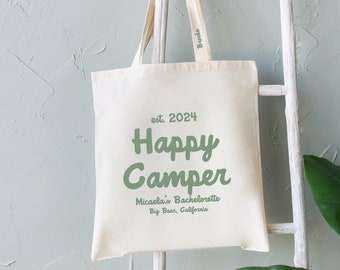 Camp Bachelorette - Destination Bachelorette Welcome Totes - Happy Camper -Mountain Bach Welcome Tote -Destination Wedding Tote Bag
