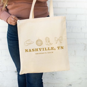 Bachelorette Tote Bag - Disco Cowgirl Bach Totes - Cowboy Boots Tote - Western Bachelorette Welcome Tote - Nashville Tote Bag