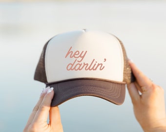 Hey Darlin' Trucker Hat - Custom Trucker Hat - Bachelorette Hat - Western Bach - Bachelorette Merch - Bridesmaid Gift - Cowgirl - Summer Hat