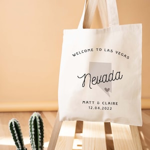 Nevada Wedding Tote - Sacola de casamento personalizada - Lembrancinha de casamento em Nevada - Sacola Nevada - Sacola de casamento em Las Vegas - Sacola de boas-vindas em Las Vegas