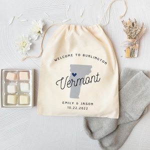 Destination Wedding Favors -  Burlington Wedding Bag -  Vermont Wedding Favor - Burlington Favor Bag - Vermont Wedding Favor Bag