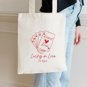 Lucky in Love Tote Bag - Sacolas de boas-vindas para casamentos em destinos - Sacola de boas-vindas para Las Vegas - Sacola de despedida de solteira em Vegas - Sacola de boas-vindas para casamentos em destinos