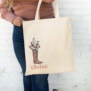 Bachelorette Tote Bag - Disco Cowgirl Bach Totes - Cowboy Boots Tote - Western Bachelorette Welcome Tote - Nashville Tote Bag