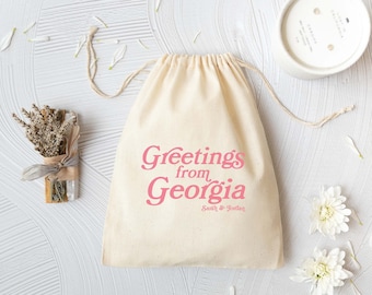 Greetings from Georgia - Atlanta Wedding Bag - Georgia Wedding Favor - Destination Wedding Favors - Georgia Wedding Favor Bag