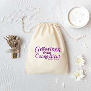 Greetings from Connecticut - Hartford Wedding Bag - Connecticut Wedding Favor - Destination Wedding Favors - Connecticut Wedding Favor Bag