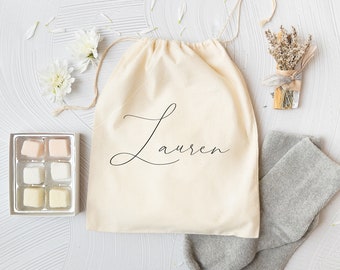 Personalized Name Bag - Bridesmaid Gifts - Custom Wedding Gift - Bachelorette Party Bags - Custom Drawstring Bag - Gift Bag - Wedding Gift