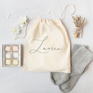 Personalized Name Bag - Bridesmaid Gifts - Custom Wedding Gift - Bachelorette Party Bags - Custom Drawstring Bag - Gift Bag - Wedding Gift