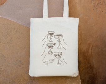 Italian Wedding Tote - Custom Tote Bag -  Wedding Favor - Italy Bachelorette Bag - Cin Cin - Wedding Tote - Bonjourno - Coquette -Hand Drawn