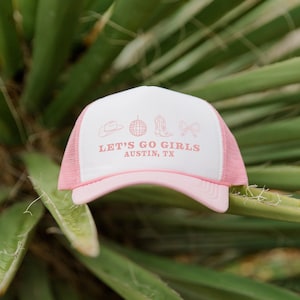 Let&#39;s Go Girls Trucker Hat - Custom Trucker Hat - Bachelorette Hat - Western Bach - Bachelorette Merch - Bridesmaid Gift - Boat Hat - Beach