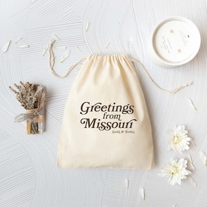 Groeten uit Missouri - St Louis Wedding Bag - Missouri Wedding Favor - Bestemming Wedding Favors - Missouri Wedding Favor