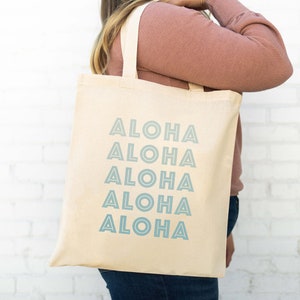 Welcome Tote Bag - Aloha Tote Bag - Destination Wedding Welcome Totes - Beach Wedding Welcome Tote - Hawaiian Favor Bag