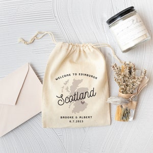 Destination Wedding Favors - Scotland Wedding Bag - Scottish Wedding - Wedding Favor Bag - European Wedding Favor Bag - Edinburgh Wedding
