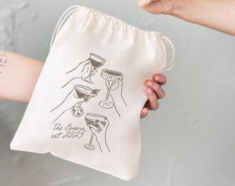 Hand Drawn Bag - Hangover Kit - Drinks Kit - Hangover Bags -Custom Recovery Kit - Bachelorette Gift - Bachelorette - Wedding Favor - Italian