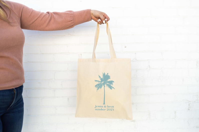 Welcome Tote Bag Destination Wedding Welcome Totes Palm Tree Welcome Tote Beach Wedding Welcome Tote Destination Wedding Tote Bag image 3
