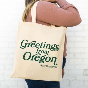 Oregon Wedding Tote - Custom Wedding Tote Bag - Wedding Favor - Oregon Wedding Tote Bag - Greetings From Oregon - Wedding Tote