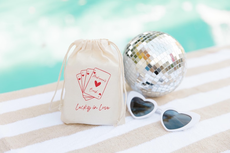 Lucky in Love - Trendy Hand Drawn Bach - Vegas Wedding - Hangover Kit - Hangover Bags - Custom Recovery Kit - Bachelorette Gifts - image 1