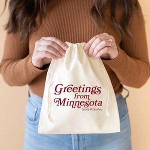 Greetings from Minnesota - Minneapolis Wedding Bag - Minnesota Wedding Favor - Destination Wedding Favors - Minnesota Wedding Favor