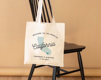 California Wedding Tote - Custom Wedding Tote Bag - California Wedding Favor - Palm Springs Tote Bag - San Diego Wedding