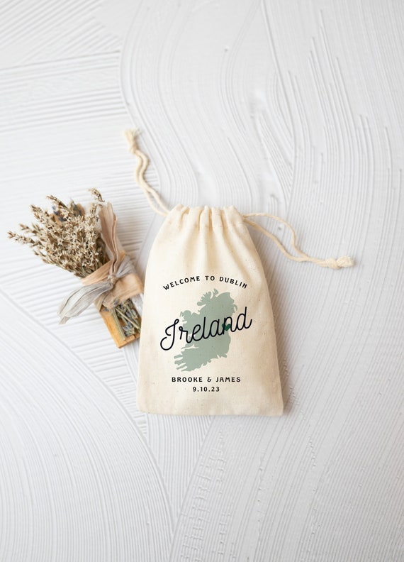 Destination Wedding Favors - Dublin Wedding Bag - Ireland Wedding Favor - Wedding Favor Bag - Irish Wedding Favor Bag - Emerald Isle Wedding