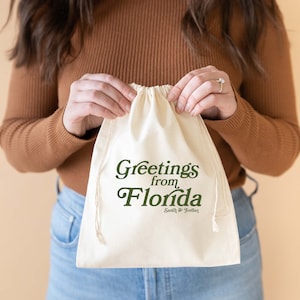 Saluti dalla Florida - Miami Wedding Bag - Bomboniera per matrimonio in Florida - Bomboniere per matrimonio a destinazione - Borsa per bomboniere per matrimonio in Florida