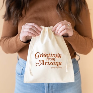 Greetings from Arizona - Phoenix Wedding Bag - Arizona Wedding Favor - Destination Wedding Favors - Tucson Wedding Favor Bag