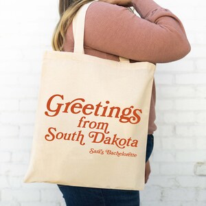 South Dakota Wedding Tote - Custom Bag -  Wedding Favor Bag - South Dakota Wedding Bag - Greetings From South Dakota - Wedding Tote