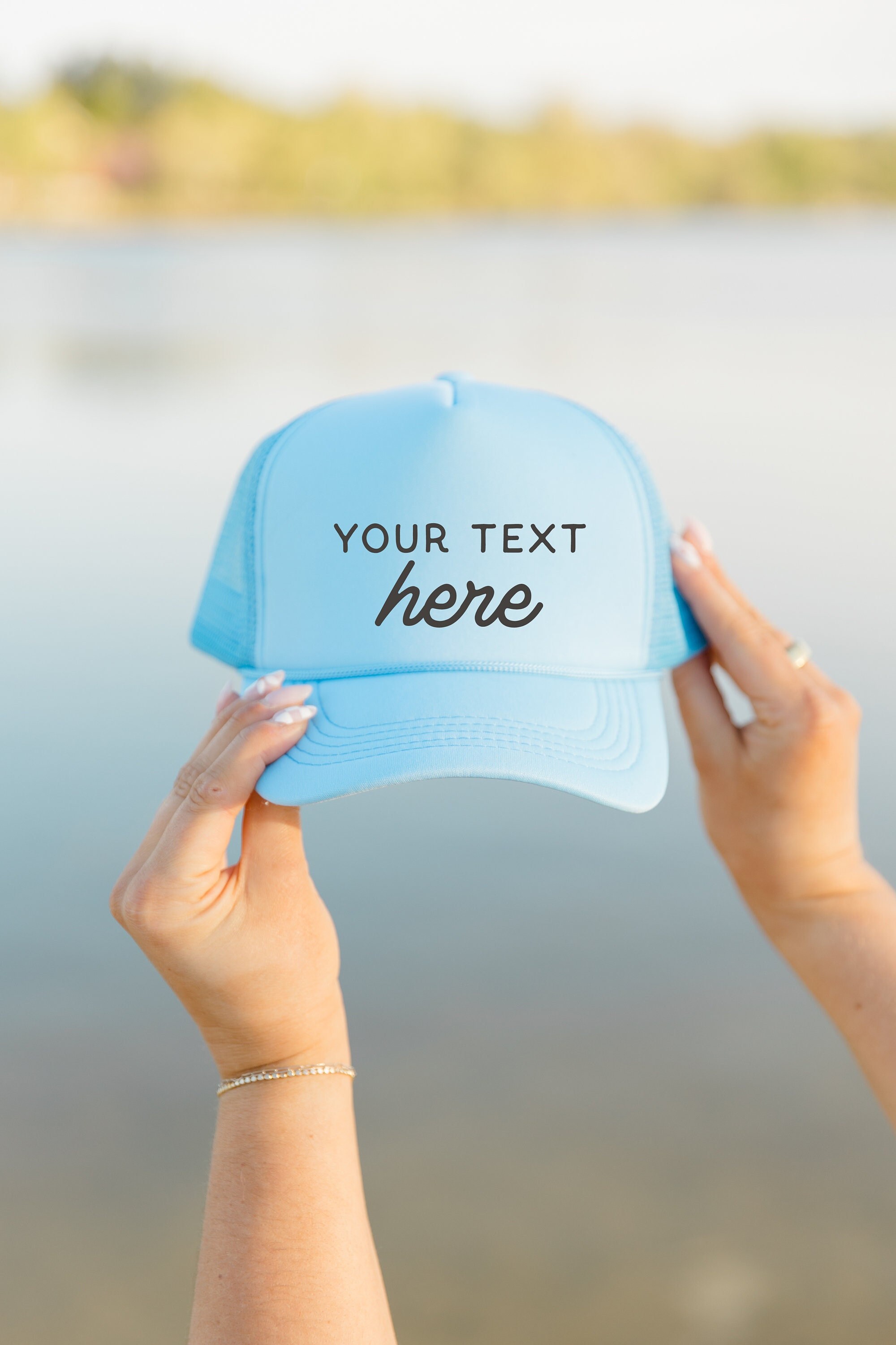 Light Blue Womens Trucker Hat - Etsy display picture 3