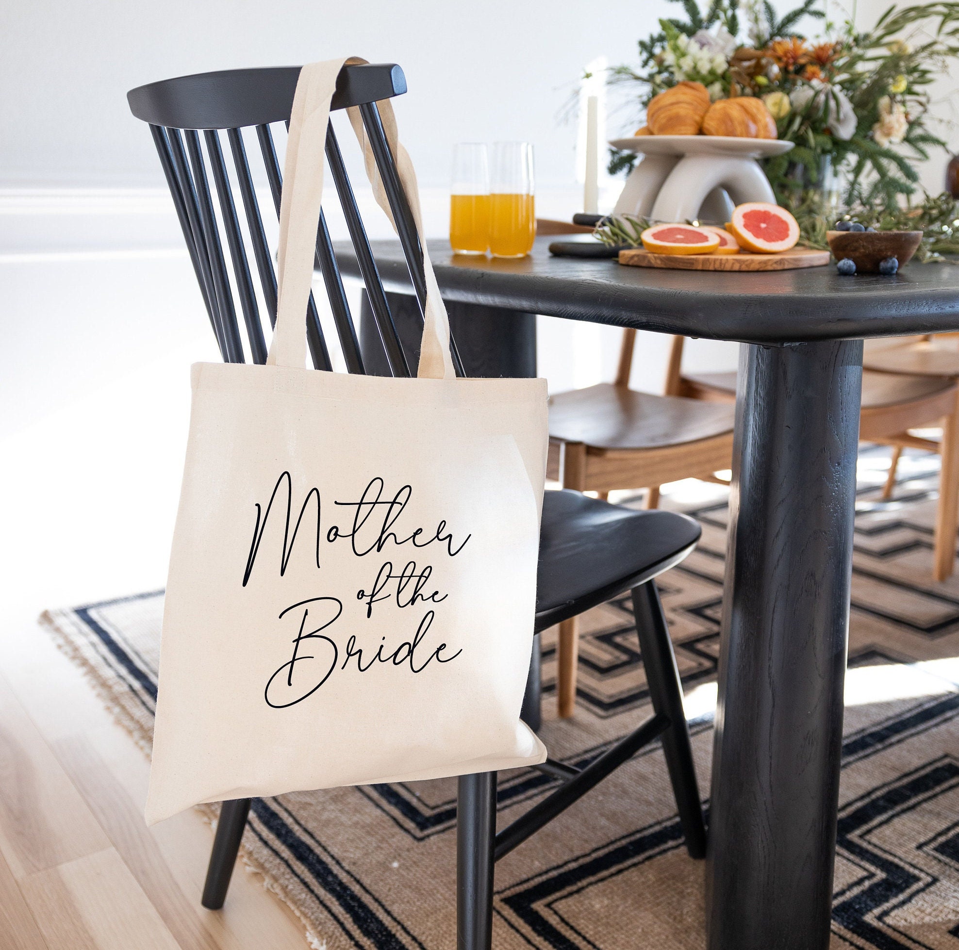 Mother of Bride- Personalized Script Tote - Wedding Welcome Bag - Bridal Party Tote - Custom Mother of Bride Tote - Mother of Bride Gift Bag