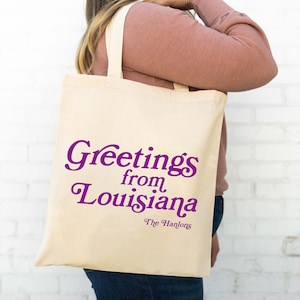 Louisiana Wedding Tote - Custom Wedding Tote Bag -  Wedding Favor - Louisiana Tote Bag - Greetings From Louisiana - Wedding Tote Bag