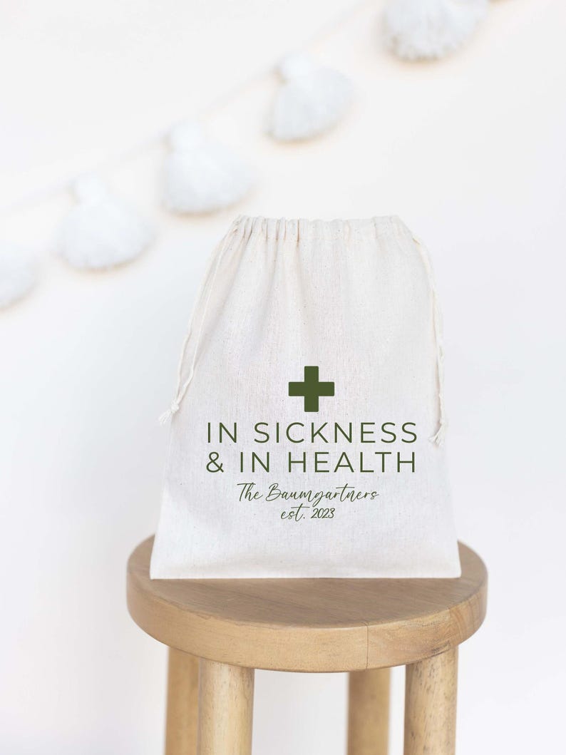 Wedding Hangover Kit - Hangover Kit - In Sickness and In Health Hangover Kit - Hangover Bags - Custom Hangover Kits - Wedding Hangover Bag image 3