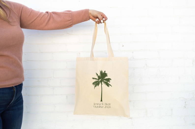 Welcome Tote Bag Destination Wedding Welcome Totes Palm Tree Welcome Tote Beach Wedding Welcome Tote Destination Wedding Tote Bag image 2