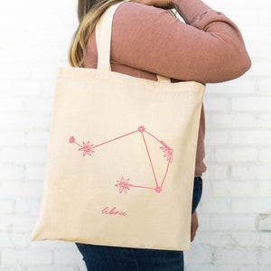 Libra Constellation - Astrology Tote Bag - Zodiac Sign Bag - Star Sign Tote - Horoscope Tote Bag - Canvas Bag - Custom Canvas Bag