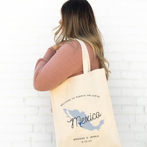Cancun Wedding Tote - Custom Wedding Tote Bag - Destination Wedding Favor - Puerto Vallarta Tote Bag - Cabo Wedding