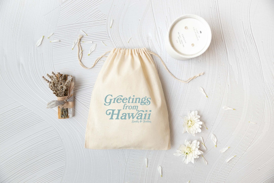 Greetings From Hawaii Honolulu Wedding Bag Hawaii Wedding Favor