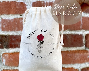 Til Death Do Us Party - Bride or Die - Custom Bachelorette Bag - RIP Last Name Bags - Custom Wedding Wag - Bach Party Tote - Hangover Kit
