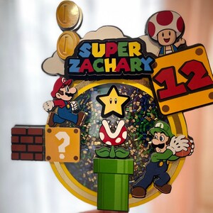 Super Mario Cake Topper, Super Mario Birthday, Super Mario Birthday Party | ANY PERSONALIZATION |