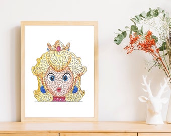 Print - Portrait of Peach --- Mario Collection #4 --- A4 Poster -