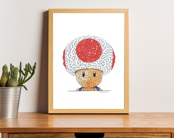 Print - Portrait of Toad --- Mario Collection #3 --- A4 Poster -