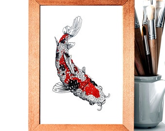 Print - Koi Carp --- A4 Poster -