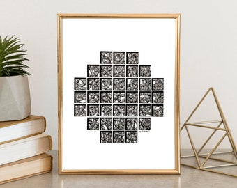 Squares --- A4 Poster --- Geometric Drawing --- Lineart - Original Artwork
