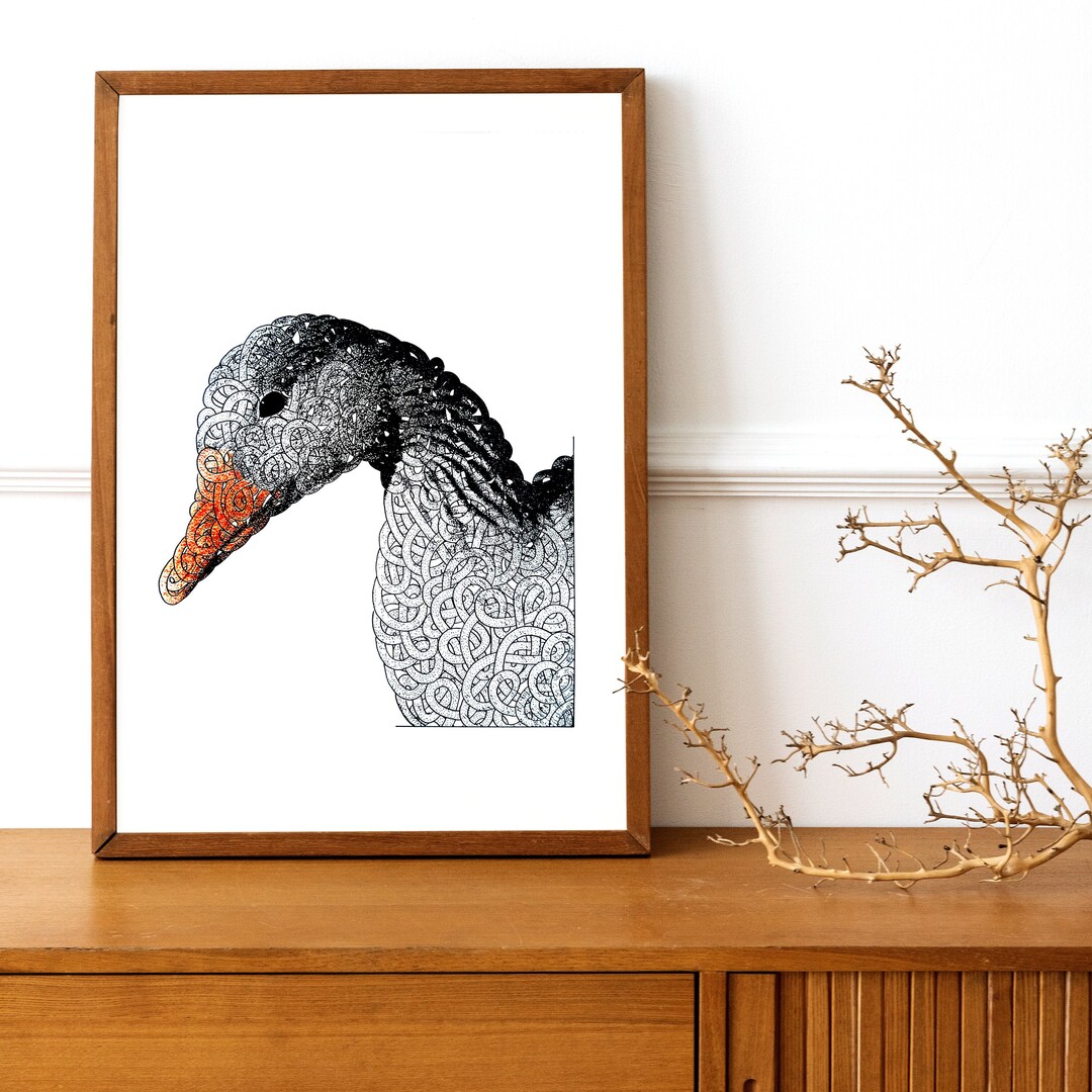 Goose A4 Poster Limited Edition Animal Portrait Drawing Animal Art ...