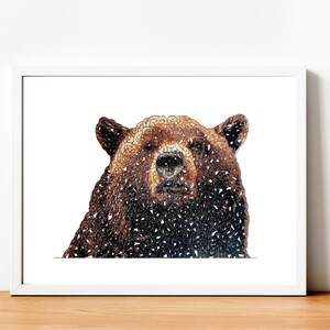 Impresión - Retrato de oso --- Póster A4 -