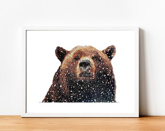 Print - Bear Portrait --- A4 Poster -