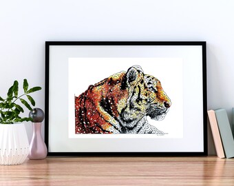 Print - Tiger Portrait --- A4 Poster -