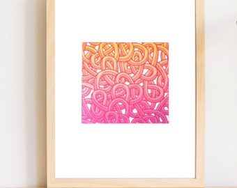 Print - A4 Poster - Gradient - Line art - Geometric shape-