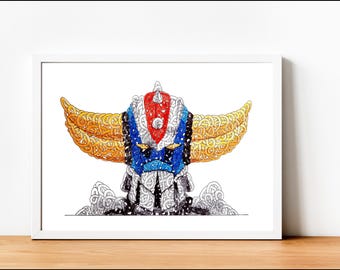 Print - Portrait of Goldorak - A4 Poster