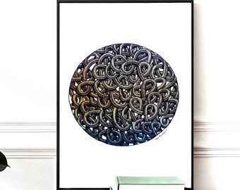 Print - Geometric Abstract Design --- A4 Poster -
