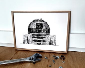 Print - Portrait of R2-D2 --- Star Wars Collection #1 --- A4 Poster