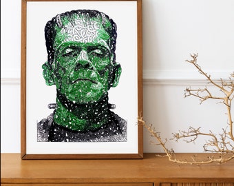 Print - Portrait of Frankenstein --- A4 Poster -